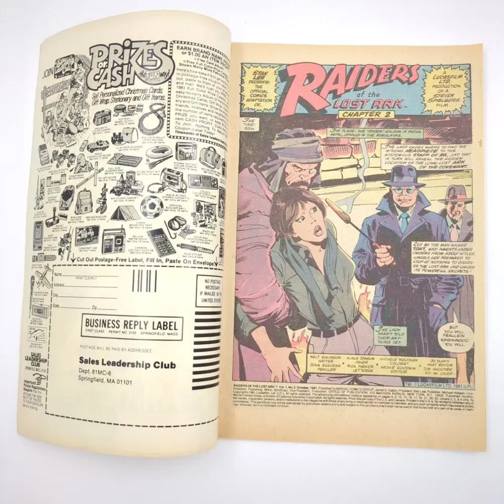 Raiders of the Lost Ark #2 Marvel Movie Special 1981 Bronze Age